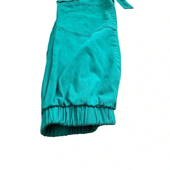 Cargo Green Pants with Belt, Pocket and Cropped/ Full Length High Waisted Jogger - Picture 8 of 15